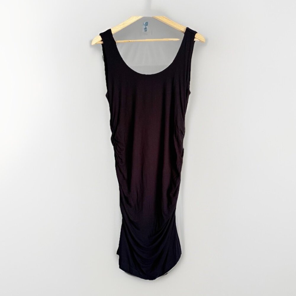 Isabella Oliver Women’s Black Maternity Ellis Side Ruched Dress Large Minimalist